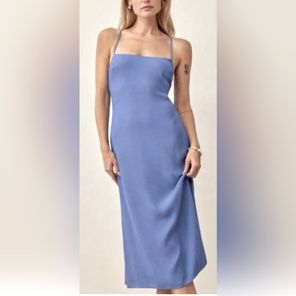 Reformation Lavender-Blue Midi Slip Dress